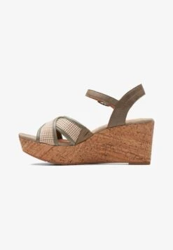 Clarks ELLERI PLUM - D - Plateausandalette - Green