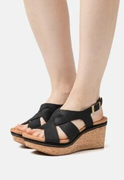 Clarks ELLERI RAE - Plateausandalette - Black