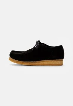 Clarks Originals WALLABEE - Sportlicher Schnürer - Black Vegan