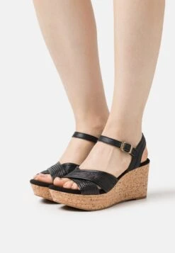 Clarks ELLERI PLUM - Plateausandalette - Black